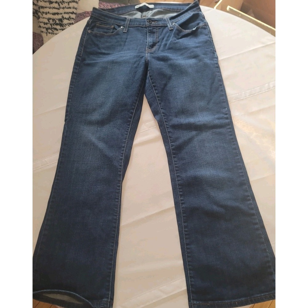 Levi's 520 Curvy Fit Bootcut Jeans 12 Short Dark Wash Stretch Western Denim